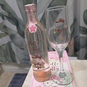 Hello Kitty Pink Party Set - Wine And Wine Glass Set 320ml; 7.5% Alcohol Content